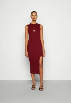 WAL G. FLOW CUT OUT MIDI DRESS - Day Dress - Wine
