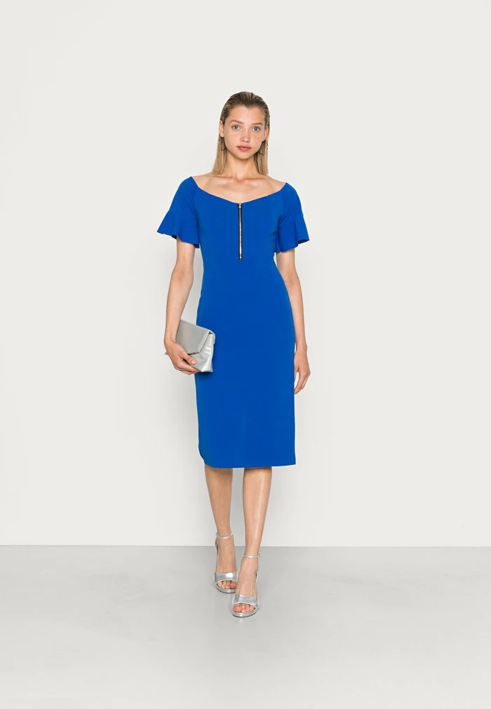 ELDAR OFF THE SHOULDER ZIP FRONT MIDI DRESS - Shift dress - electric blue WAL G. ELDAR OFF THE SHOULDER ZIP FRONT MIDI DRESS - Shift Dress - Electric Blue -WAL G. Sales Store 8de538316e2f4cb1a061fe55c8d43e9a