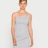 WAL G. VALENCIACUT OUT ONE SHOULDER MIDI DRESS - Shift Dress - Pearl Grey