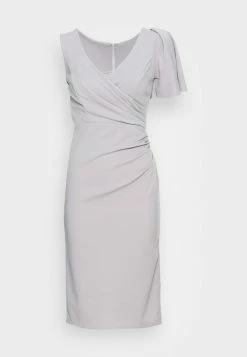 WAL G. KEIRA ONE SLEEVE MIDI DRESS - Cocktail Dress / Party Dress - Pearl Grey -WAL G. Sales Store 9038d4fde35446a881dd95afd3ee5c10