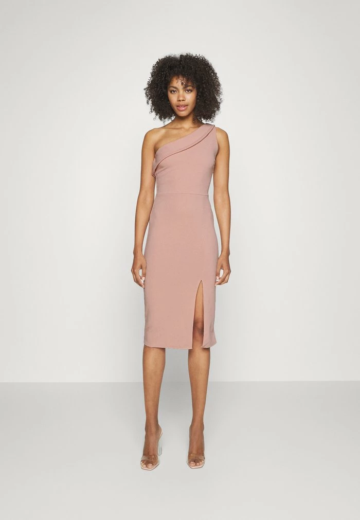 DAKOTA ONE SHOULDER FRILL MIDI DRESS - Cocktail dress / Party dress - blush pink WAL G. DAKOTA ONE SHOULDER FRILL MIDI DRESS - Cocktail Dress / Party Dress - Blush Pink -WAL G. Sales Store 946c229d5d394b9581d450c4d42a3876