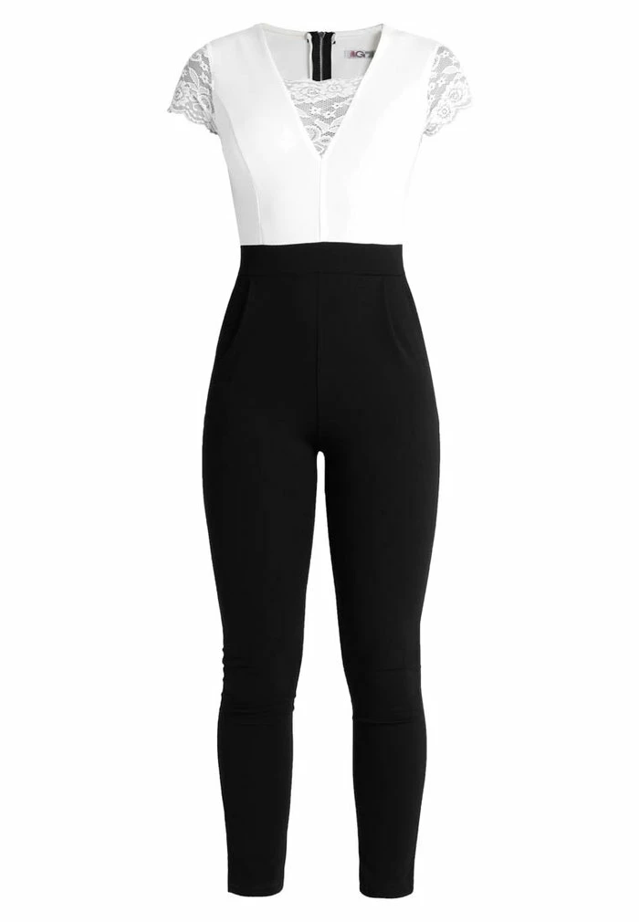 TWO TONE SLEEVE - Jumpsuit - black/white WAL G. TWO TONE SLEEVE - Jumpsuit - Black/white -WAL G. Sales Store 947ccbd0232d498da405b66cce76a4ff