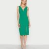 WAL G. ALMA V NECK MIDI DRESS - Jersey Dress - Leaf Green
