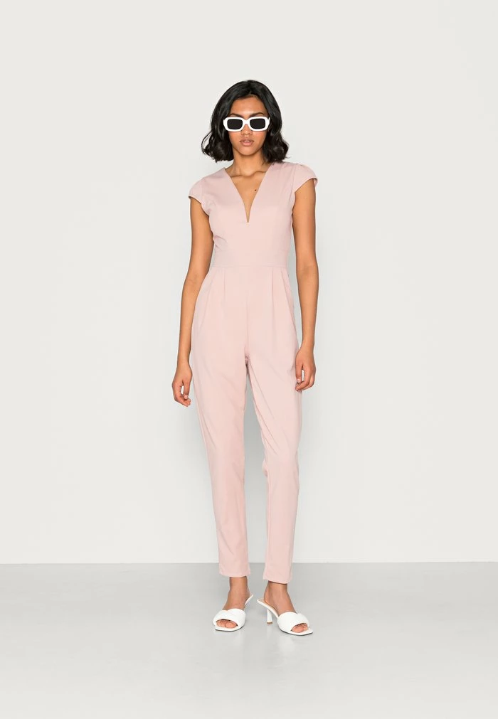 SHORT SLEEVE V NECK - Jumpsuit - blush pink WAL G. SHORT SLEEVE V NECK - Jumpsuit - Blush Pink -WAL G. Sales Store 984741071b2b4a248a1e63fec98f685d