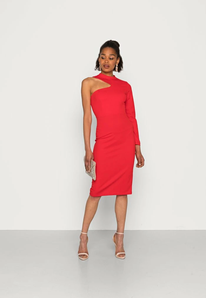 LULUONE SLEEVE MIDI DRESS - Shift dress - red WAL G. LULUONE SLEEVE MIDI DRESS - Shift Dress - Red -WAL G. Sales Store 990361174c264742a22a012776b1983f
