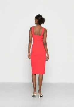 WAL G. ALMA V NECK MIDI DRESS - Jersey Dress - Coral -WAL G. Sales Store 99cd506ef6fc4af9ac6a7bec39509354