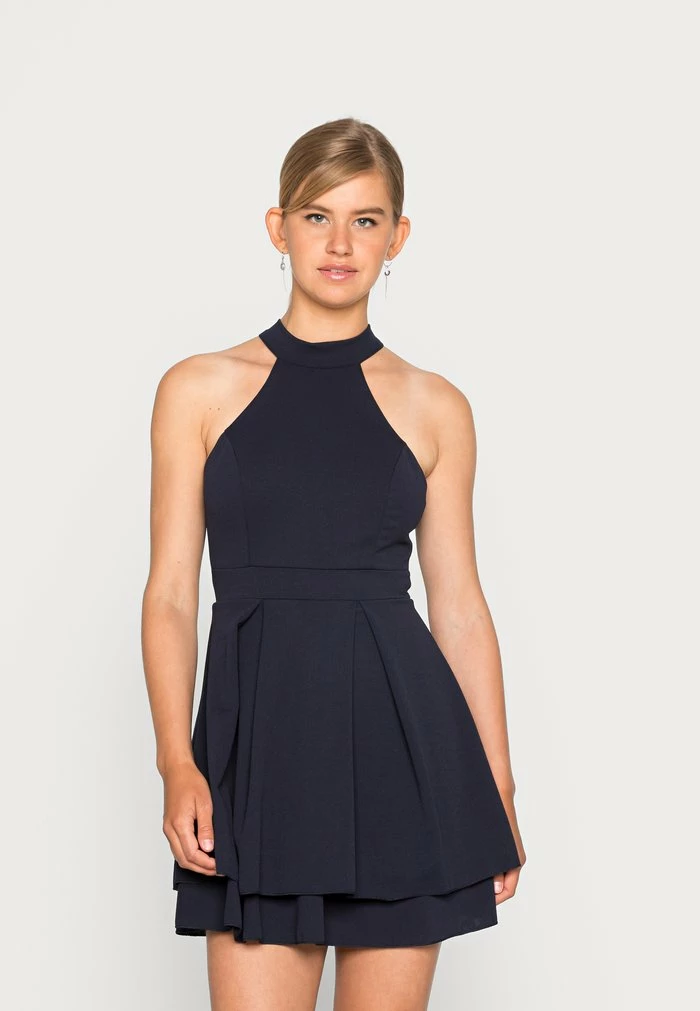 CHERYL HALTER NECK SKATER DRESS - Day dress - navy blue WAL G. CHERYL HALTER NECK SKATER DRESS - Day Dress - Navy Blue -WAL G. Sales Store 99d531b3f08b4c22bd13f766d68c9f2f