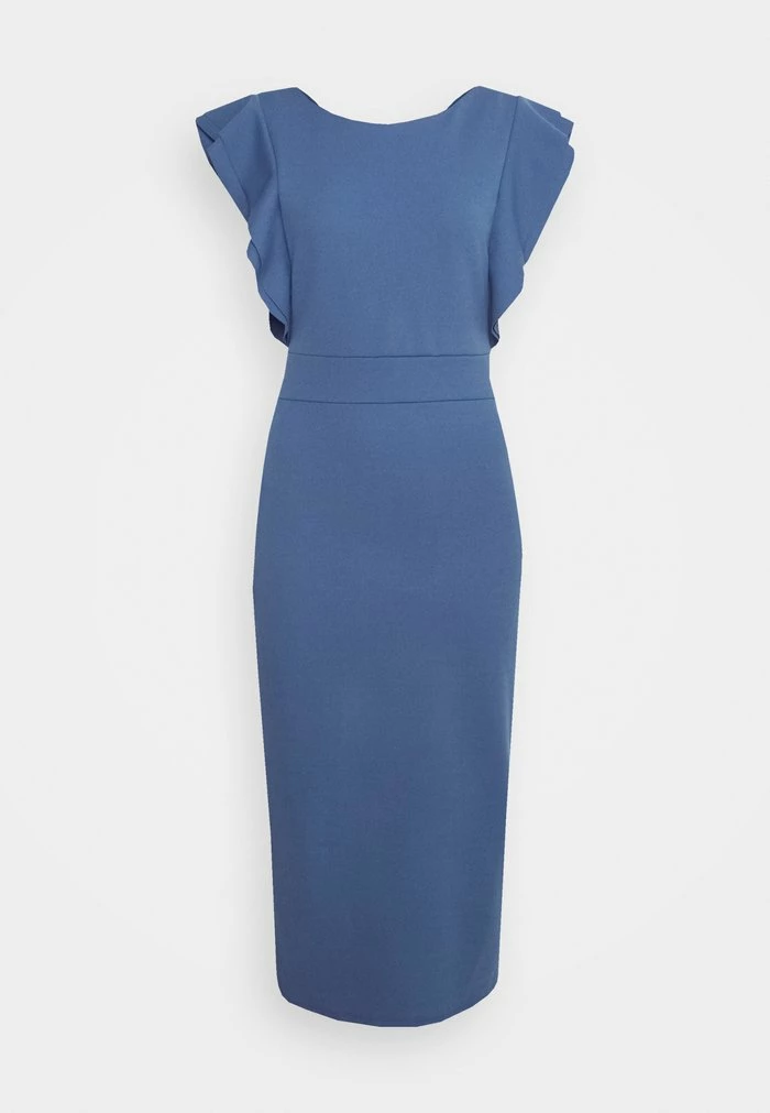 DIANA RUFFLE SLEEVE MIDI DRESS - Jersey dress - denim WAL G. DIANA RUFFLE SLEEVE MIDI DRESS - Jersey Dress - Denim -WAL G. Sales Store 9aee6525a1b64d3b8643b3d798cf8de4