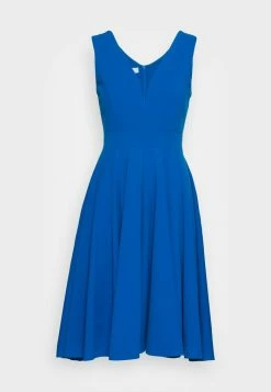 WAL G. EVA V NECK PLEATED MIDI DRESS - Cocktail Dress / Party Dress - Royal Blue -WAL G. Sales Store 9b7aa41493c1489985c637025bfe1cf2