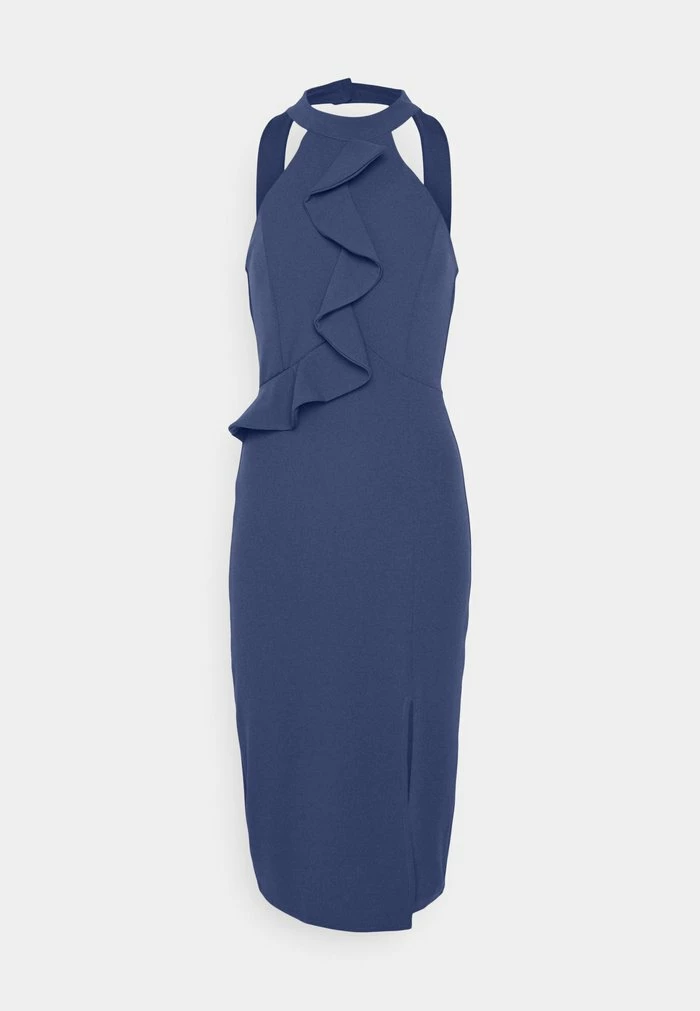 SASHA FRILL NECK MIDI DRESS - Jersey dress - denim blue WAL G. SASHA FRILL NECK MIDI DRESS - Jersey Dress - Denim Blue -WAL G. Sales Store 9b7e61805d5d4ae49e68e429e859cff9