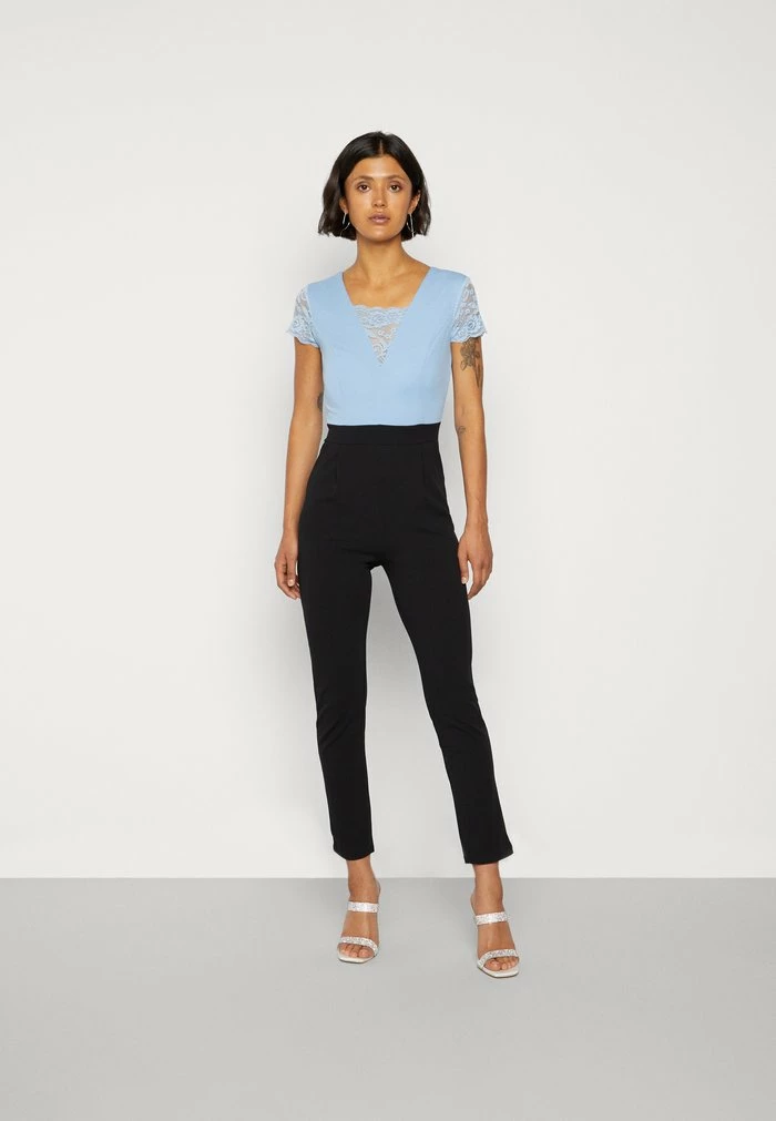 TWO TONE - Jumpsuit - black/powder blue WAL G. TWO TONE - Jumpsuit - Black/powder Blue -WAL G. Sales Store 9c1775a7c005469eabfa24eb077af47a