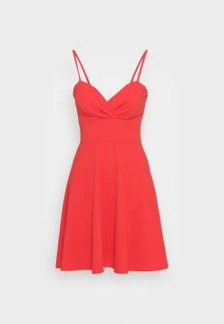 WAL G. V NECK STRAPPY SKATER DRESS - Cocktail Dress / Party Dress - Coral -WAL G. Sales Store 9c212ab928f94c989b84df6fd18c456c