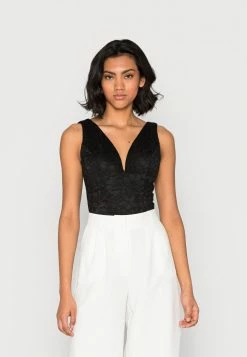 WAL G. ELOISE V NECK BODY SUIT - Top - Black