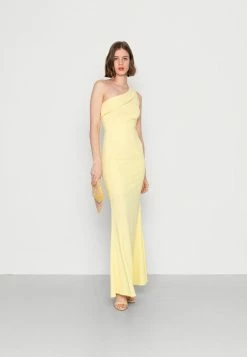 WAL G. DAKOTA ONE SHOULDER FRILL DRESS - Occasion Wear - Baby Yellow -WAL G. Sales Store 9c901ca205ce4ef381cfe2114e7d50ba