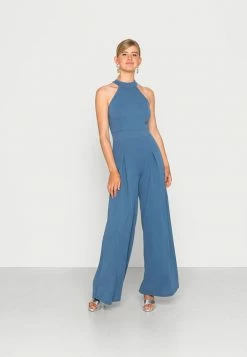 WAL G. LEILAHALTER NECK WIDE LEG - Jumpsuit - Denim Blue