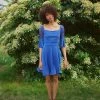 WAL G. WGXZL WEDDING - FLORA FLARE SLEEVE SKATER DRESS - Cocktail Dress / Party Dress - Electric Blue