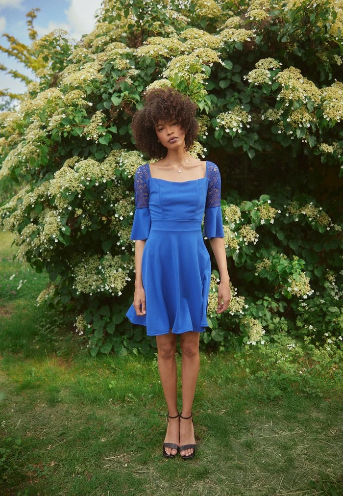 WGXZL WEDDING - FLORA FLARE SLEEVE SKATER DRESS - Cocktail dress / Party dress - electric blue WAL G. WGXZL WEDDING - FLORA FLARE SLEEVE SKATER DRESS - Cocktail Dress / Party Dress - Electric Blue -WAL G. Sales Store 9e2db7582135458180cdd5af3a8cf9cb