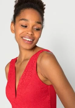 WAL G. V NECK MIDI DRESS - Shift Dress - Red -WAL G. Sales Store 9fd44134621c4c3b9bb691bafbc9e1ec