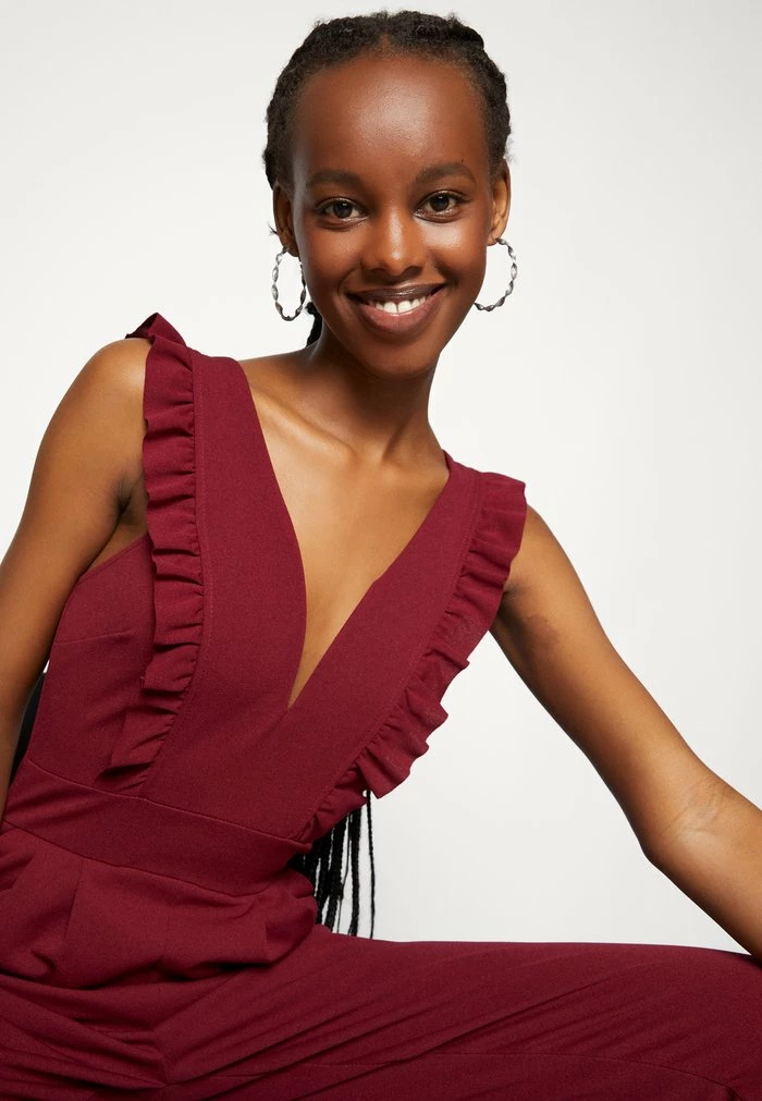 RAYNA RUFFLED - Jumpsuit - berry wine WAL G. RAYNA RUFFLED - Jumpsuit - Berry Wine -WAL G. Sales Store a07a14d2e73f4356b41b2f13aec7f286