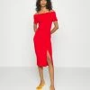 WAL G. LOVE OFF THE SHOULDER MIDI DRESS - Shift Dress - Red