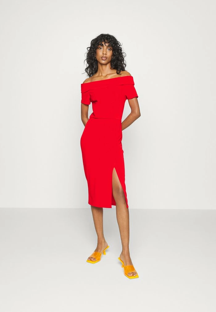 LOVE OFF THE SHOULDER MIDI DRESS - Shift dress - red WAL G. LOVE OFF THE SHOULDER MIDI DRESS - Shift Dress - Red -WAL G. Sales Store a0d515e6972e45d39fa35daceedf920e
