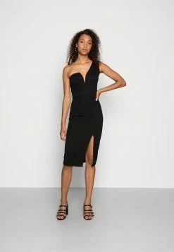 WAL G. GIGI ONE SLEEVE MIDI DRESS - Cocktail Dress / Party Dress - Black