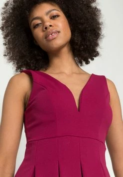 WAL G. PLEATED FIT AND FLARE - Cocktail Dress / Party Dress - Magenta -WAL G. Sales Store a374d60b8ba747f19c00861328fbb3e5
