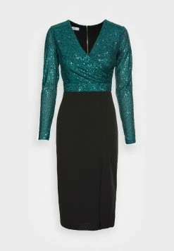 WAL G. LU SEQUIN MIDI DRESS - Shift Dress - Emarald/black -WAL G. Sales Store a3bfa3fed43b40b9b488e797abc6efc0
