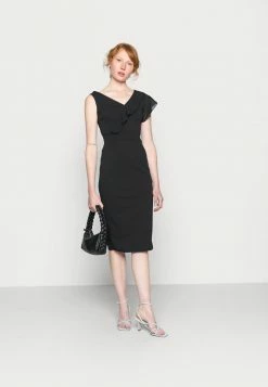 WAL G. SAGAR CHIFFON SLEEVE MIDI DRESS - Cocktail Dress / Party Dress - Black -WAL G. Sales Store a42275872df64b4694e7736126c0189a