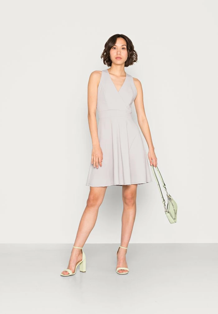 DIAZ HALTER NECK WRAP SKATER DRESS - Cocktail dress / Party dress - pearl grey WAL G. DIAZ HALTER NECK WRAP SKATER DRESS - Cocktail Dress / Party Dress - Pearl Grey -WAL G. Sales Store a47f7e68907348888ced6a417abb08e5