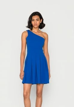 WAL G. FRIEDA ONE SHOULDER SKATER DRESS - Cocktail Dress / Party Dress - Electric Blue