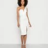 WAL G. GIGI ONE SLEEVE MIDI DRESS - Cocktail Dress / Party Dress - White