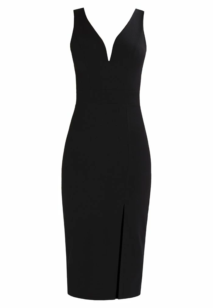 V NECK MIDI - Jersey dress - black WAL G. V NECK MIDI - Jersey Dress - Black -WAL G. Sales Store aa1a3cd35d904e3a9e31d3a2b313457e