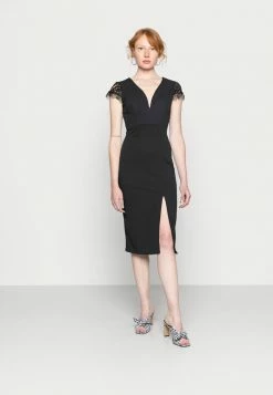 WAL G. HARRY SLEEVE MIDI DRESS - Shift Dress - Black