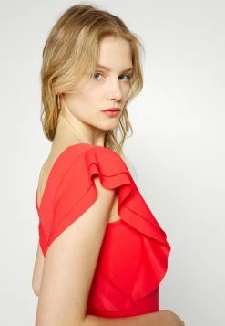 WAL G. DIANA RUFFLE SLEEVE MIDI DRESS - Jersey Dress - Coral 4 WAL G. DIANA RUFFLE SLEEVE MIDI DRESS - Jersey Dress - Coral -WAL G. Sales Store ac3b696d77404c749933b769bdf6bf29