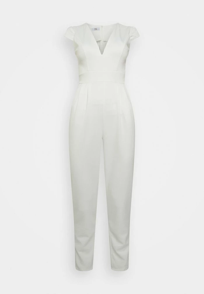 SHORT SLEEVE V NECK - Jumpsuit - white WAL G. SHORT SLEEVE V NECK - Jumpsuit - White -WAL G. Sales Store ac4b8d92ef1843349179ccd2ca6009c3