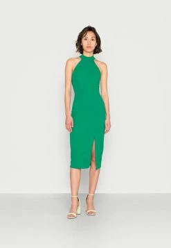 WAL G. JASMINA HALTER NECK MIDI DRESS - Shift Dress - Leaf Green