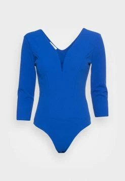 WAL G. EBBA V NECK 3/4 SLEEVE BODY SUIT - Long Sleeved Top - Electric Blue -WAL G. Sales Store adbc9ef47ee14a3799cee189abc0fb94