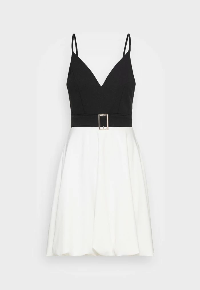 TALULLABELTED SKATER DRESS - Cocktail dress / Party dress - black/white WAL G. TALULLABELTED SKATER DRESS - Cocktail Dress / Party Dress - Black/white -WAL G. Sales Store aef4c227294e4351bfec7b49ce557a18
