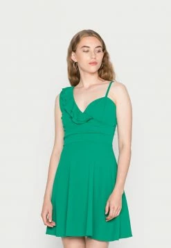 WAL G. JOLENE ASYMMETRIC SKATER DRESS - Jersey Dress - Leaf Green