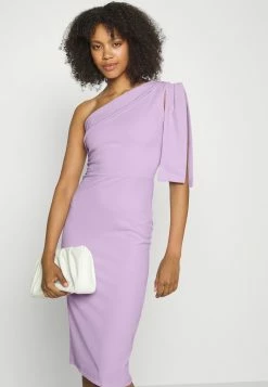 WAL G. WGXZL WEDDING - FAVOURITE ONE SHOULDER TIE MIDI DRESS - Cocktail Dress / Party Dress - Lavender -WAL G. Sales Store b35660e6df3949f7aad8803c50236832
