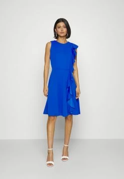 WAL G. BILL RUFFLE SKATER DRESS - Cocktail Dress / Party Dress - Electric Blue