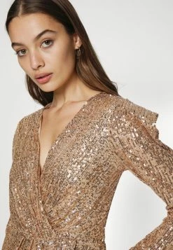 WAL G. MICHELLE SEQUIN EMBELLISHED DRESS - Cocktail Dress / Party Dress - Gold -WAL G. Sales Store b5a086084b2348e799b12e9be6806df5