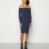 WAL G. HARRY OFF SHOULDER MIDI DRESS - Jersey Dress - Navy