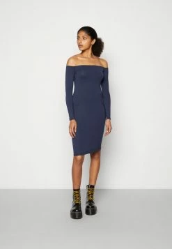 WAL G. HARRY OFF SHOULDER MIDI DRESS - Jersey Dress - Navy