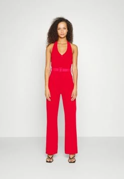 WAL G. ZENNIHALTER NECK BELTED - Jumpsuit - Red