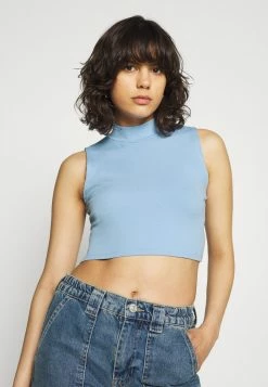 WAL G. PATON HIGH NECK VEST - Print T-shirt - Cornflour Blue