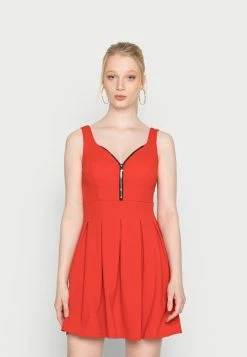 WAL G. ZIP SKATER DRESS - Cocktail Dress / Party Dress - Red