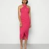 WAL G. PEAR CUT OUT MIDI DRESS - Cocktail Dress / Party Dress - Dark Fushia