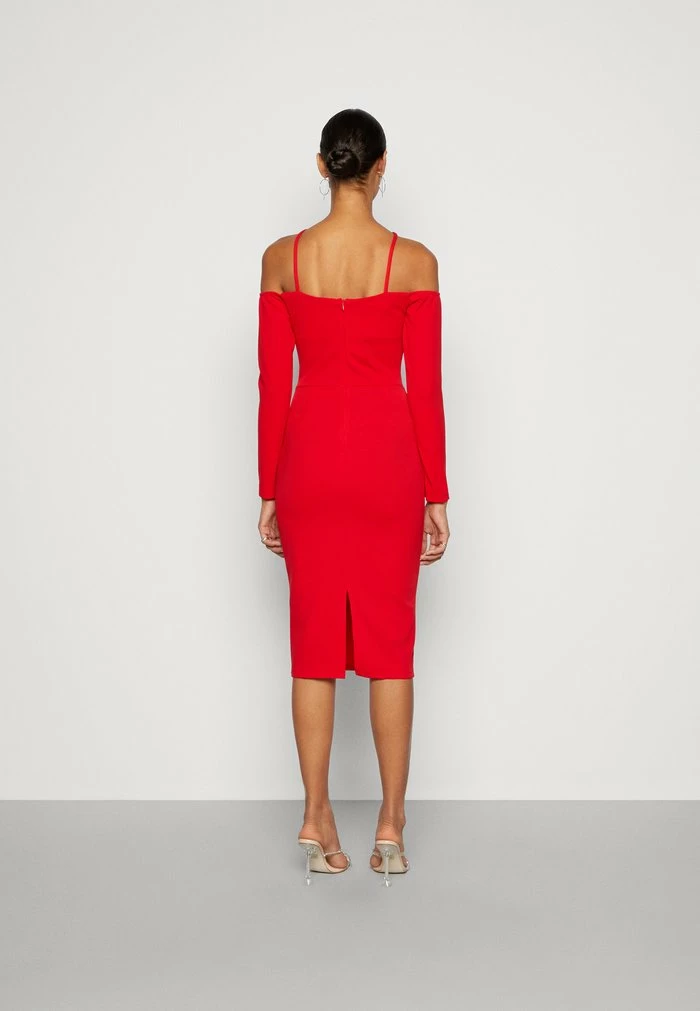 FAR SLEEVE MIDI DRESS - Cocktail dress / Party dress - red WAL G. FAR SLEEVE MIDI DRESS - Cocktail Dress / Party Dress - Red -WAL G. Sales Store c5dc1c55a0494f84ae445b947f3d2657